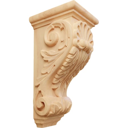 Ekena Millwork 4 1/2"W x 5"D x 10"H Medium Shell Corbel, Red Oak CORW04X05X10SHRO